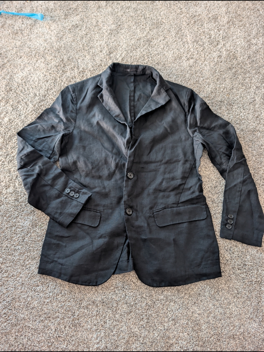 Quince Mens 100% European Linen Blazer Small Black NWOT